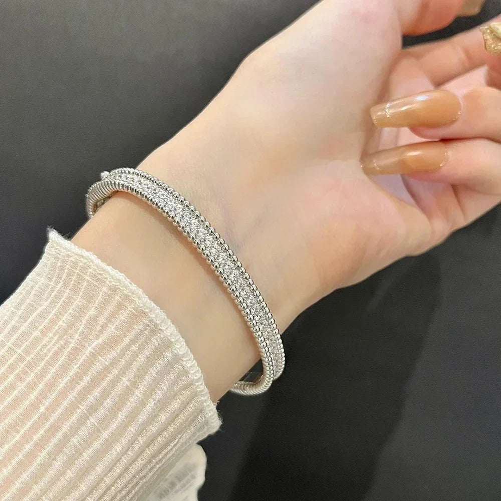 2mm Moissanite Bracelet 18K Gold Plated Tennis Bangle