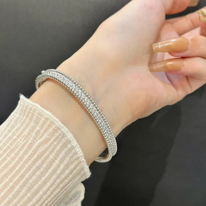 2mm Moissanite Bracelet 18K Gold Plated Tennis Bangle