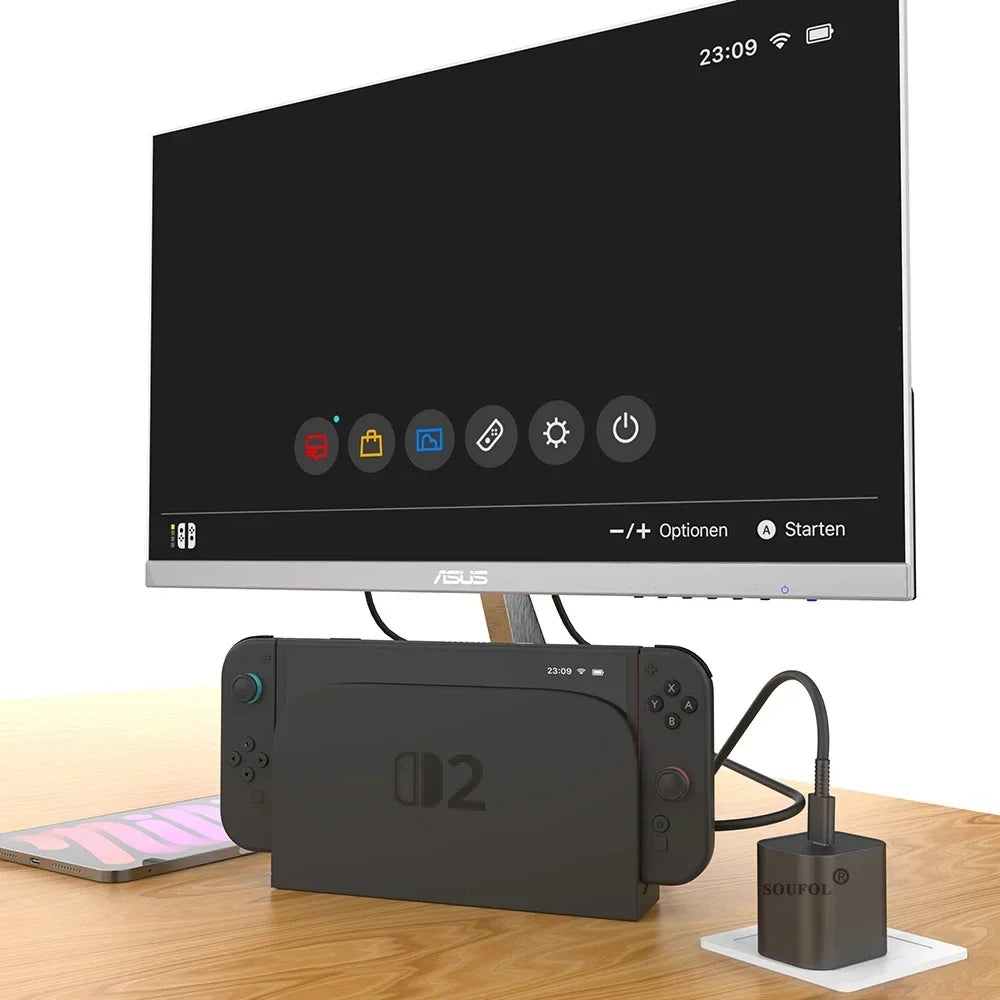 USB 60W C Fast Charger Cube With EU US UK Plugs For Switch2