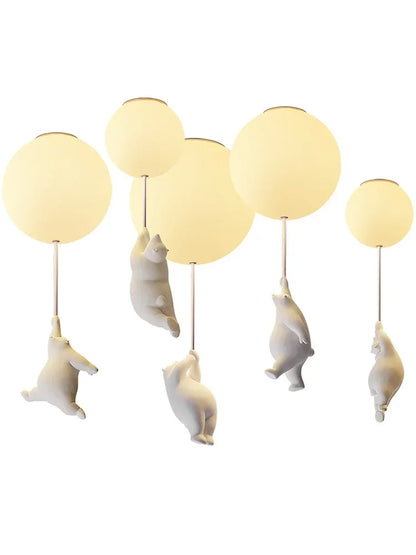 Kids Room Chandelier, Nursery Decor, TikTok Viral 2026 Gift – Ceiling Light Bear Cartoon Acrylic Spheres