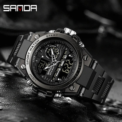 Sports Digital Watch Dual Display LED Military Style Rugged Watch Fall 2026 Water Resistant