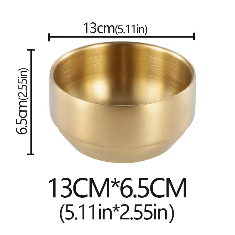 Steel Stainless Double Layer Rice Bowl With Lid Insulated