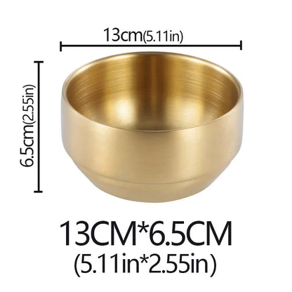 Steel Stainless Double Layer Rice Bowl With Lid Insulated