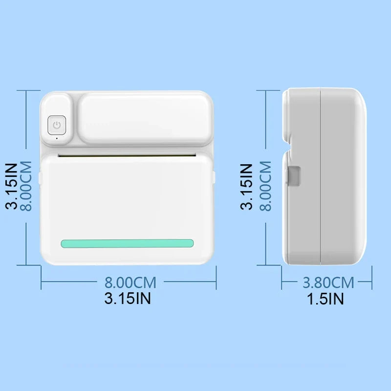 Travel-Friendly Mini Thermal Label Printer for Android iOS - Inkless Pocket Printer, Household Office Use