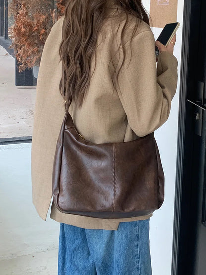 Plush Multi-Use Womens Hobo Bag - Slouchy, Faux Leather