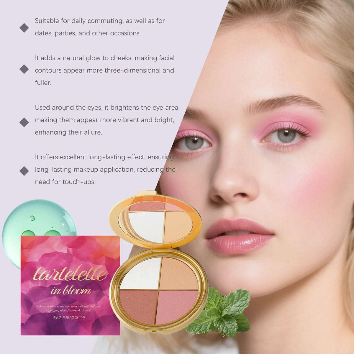Eyeshadow2026 Edition Palette Highlight Blush Highlighter Brighten Eye Area Organic Look Travel-Friendly Eye Makeup TikTok Viral Fall