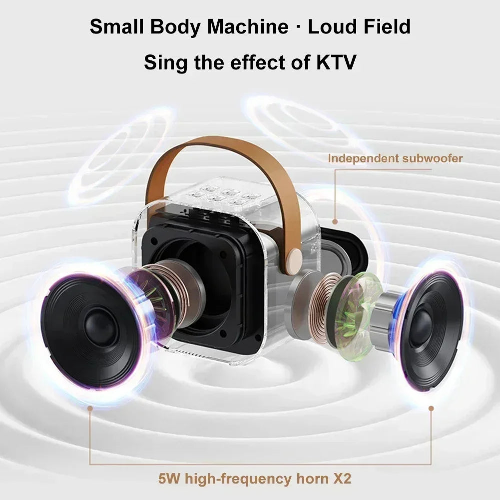 Travel-Friendly Bluetooth Karaoke Machine with Cordless Microphones - Fun Family Singing Gift