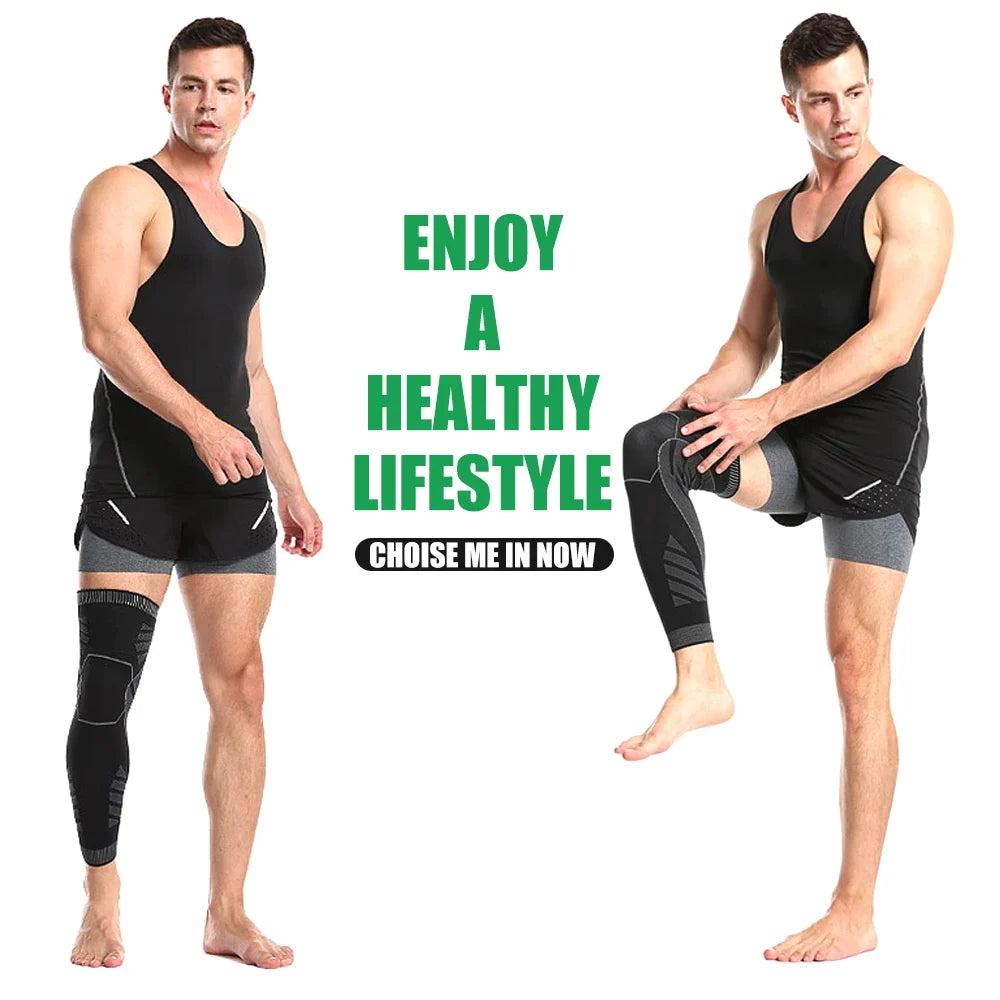 Pair 2026 – Full Leg Compression Sleeve Long Knee Support for Cycling Hiking Basketball