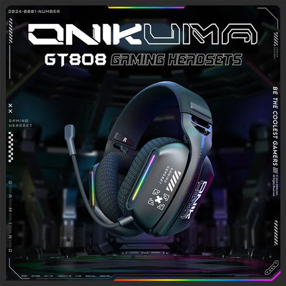 Cordless Gaming Headset Tri Mode Bluetooth Wired Immersive