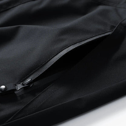 Water-Resistant Relaxed Men's Jacket - Hooded Polyester, Camping
