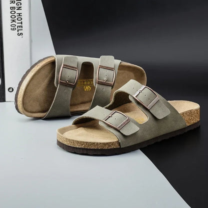 Summer Leather Men Sandals - Sturdy Anti-Slip Outdoor Beach Casual Shoes for Women