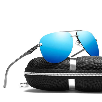 Men's Aviator Sunglasses Metal Frame Mirror Lens Driving Glasses