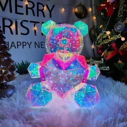 LED Colorful Teddy Bear Lamp with Heart - A Heartwarming Valentine's Day Gift for Birthdays & Anniversaries