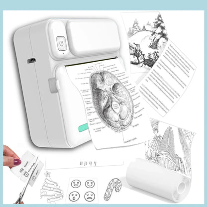 Travel-Friendly Mini Thermal Label Printer for Android iOS - Inkless Pocket Printer, Household Office Use