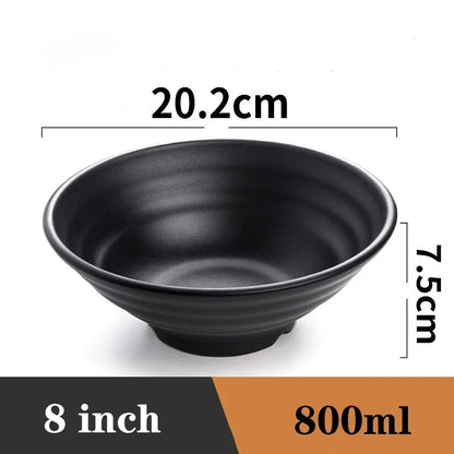 Bowl Ramen Black Plastic Japanese Style Noodle Bowl