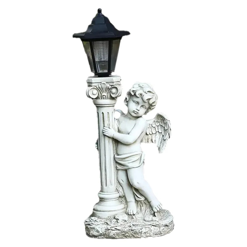Angel Solar Light Statue 19.29 Inch Outdoor Garden Path Light Catholic Religious Decor Gift Idea