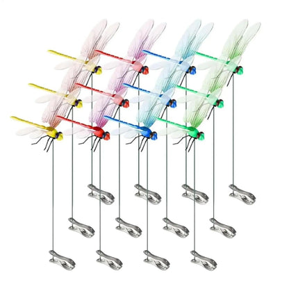 Realistic Hat Clip Bug Deterrents for Garden Decor, Summer 2026 Trend – Dragonfly Clips 12-Pack