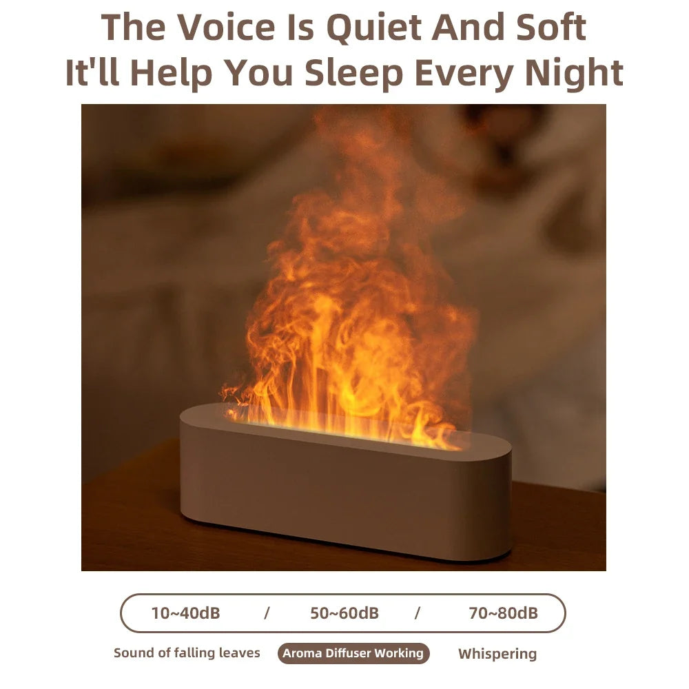 Oil Essential Aroma Diffuser Flame Humidifier with RGB Light