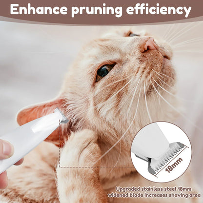 18mm Wide Blade LED Display Pet Grooming Clipper 2026 – Water-Resistant Dog Paw Trimmer with LED Light