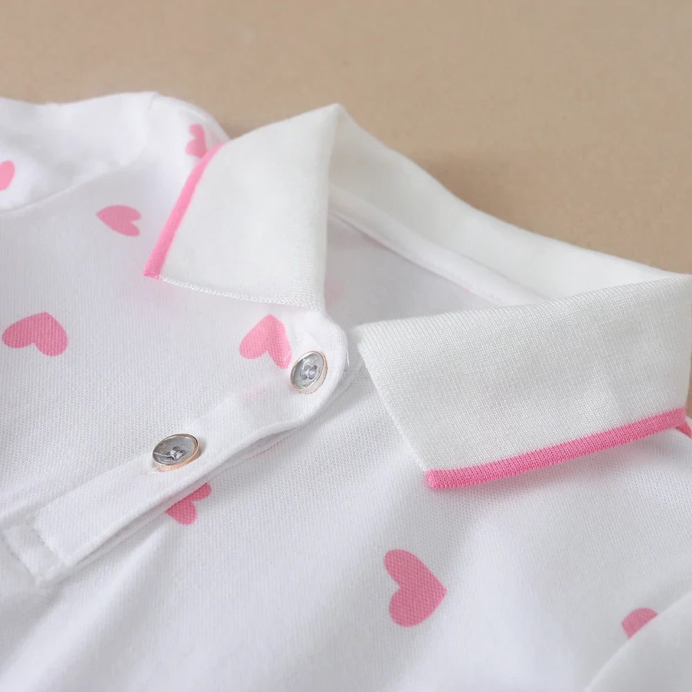 Light girls’ dress - polo collar, knee-length, cotton-elastane, for summer wear