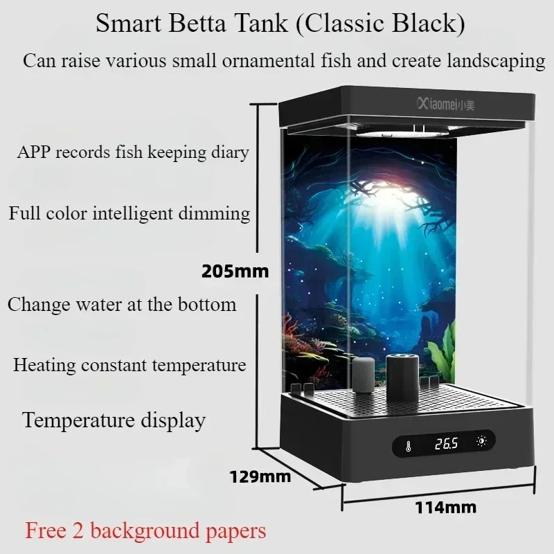 Tank Betta 2L Smart Self Circulating Desktop Aquarium Mini With Heater And LED Fall 2025 Desk Decor Low Maintenance