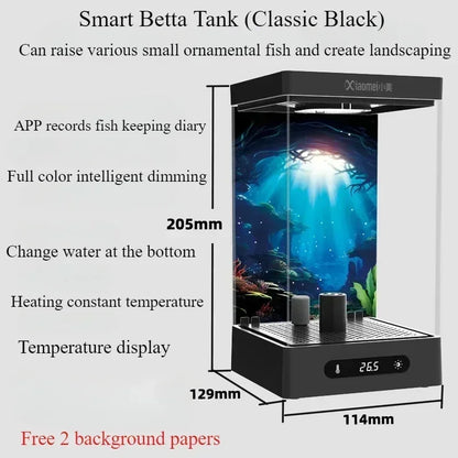 Tank Betta 2L Smart Self Circulating Desktop Aquarium Mini With Heater And LED Fall 2025 Desk Decor Low Maintenance