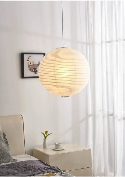 Wabi Japandi Sabi Round Pendant Light E27 LED Hanging Cozy Lamp