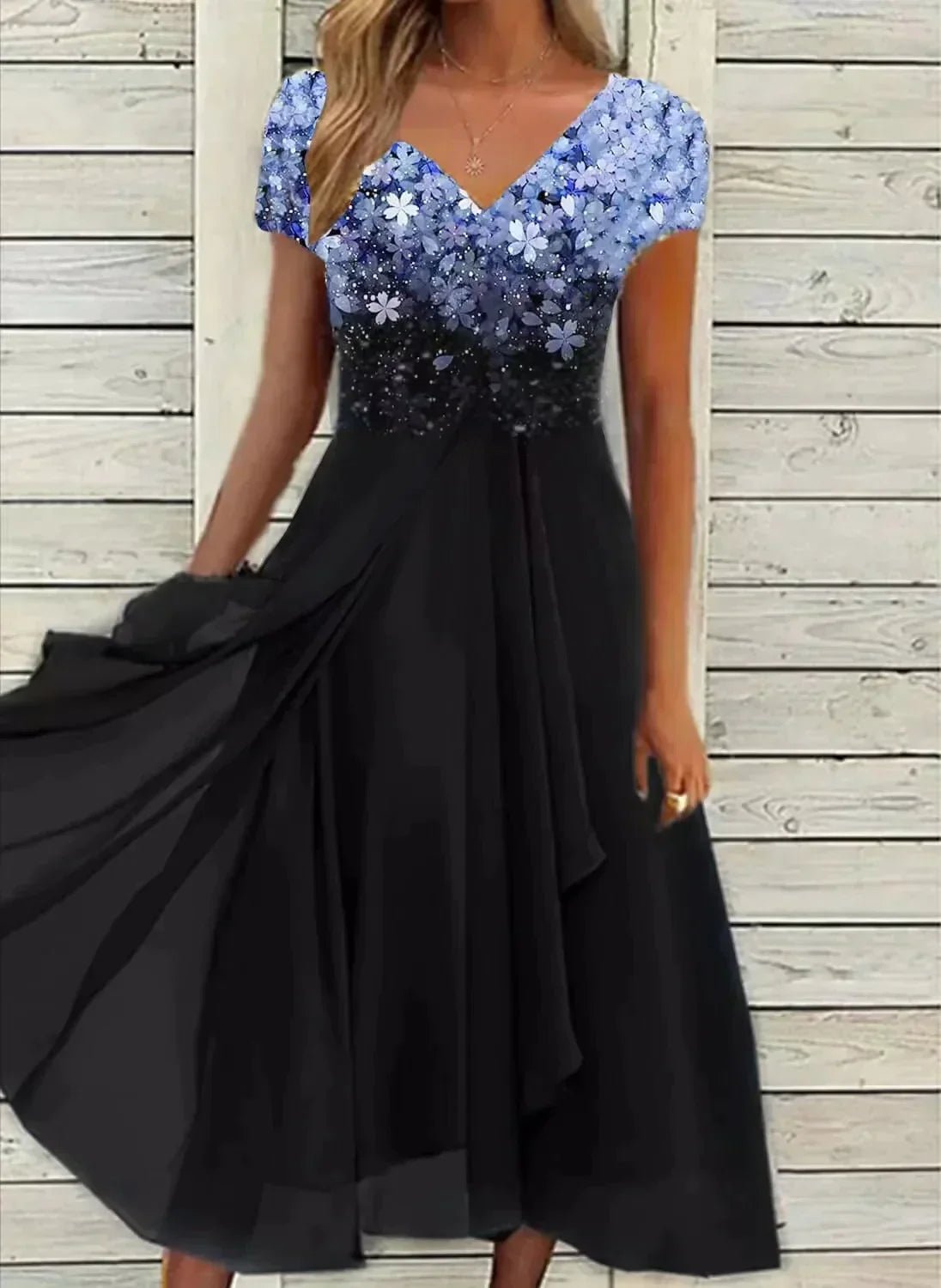 Variant image for Elegant Chiffon Party Dress for Women, Knee-Length, Lightweight, Sophisticated Design for Special Occasions-1
