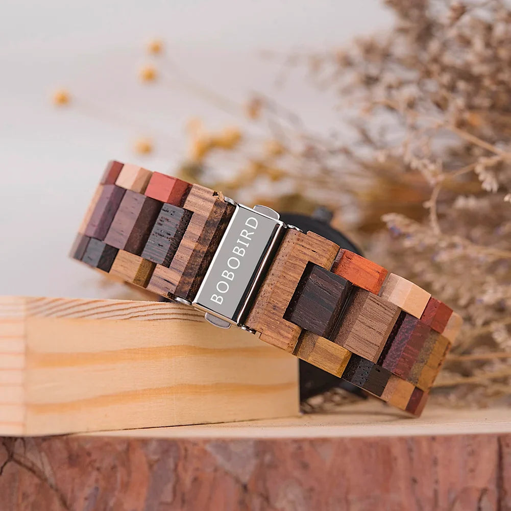 Couple Wooden Watches Handmade Quartz Date Unisex Display