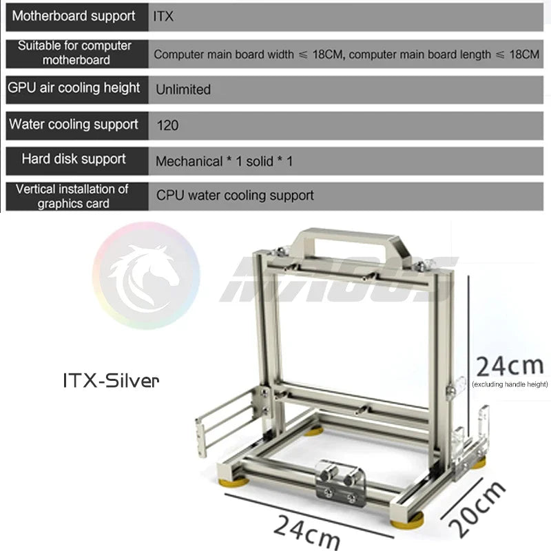 Frame Open PC Case Modular ATX MATX ITX Aluminum Rack