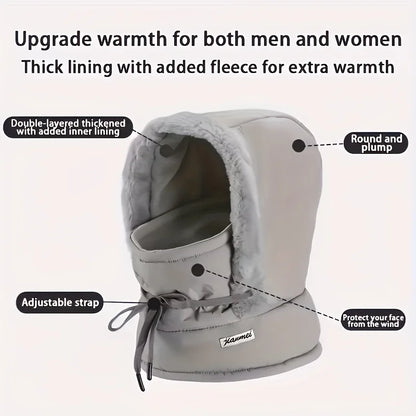 Cozy Insulating Women's Balaclava Hood - Quilted Padded Faux-Fur Trim, Windproof For Winter Sports