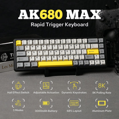 Mechanical Keyboard 68Key Cordless Bluetooth RGB Hall Effect