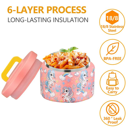 Food Insulated Jar 8 Oz Kids Stainless Steel Vacuum Thermos Back To School 2025 Leakproof BPA Free