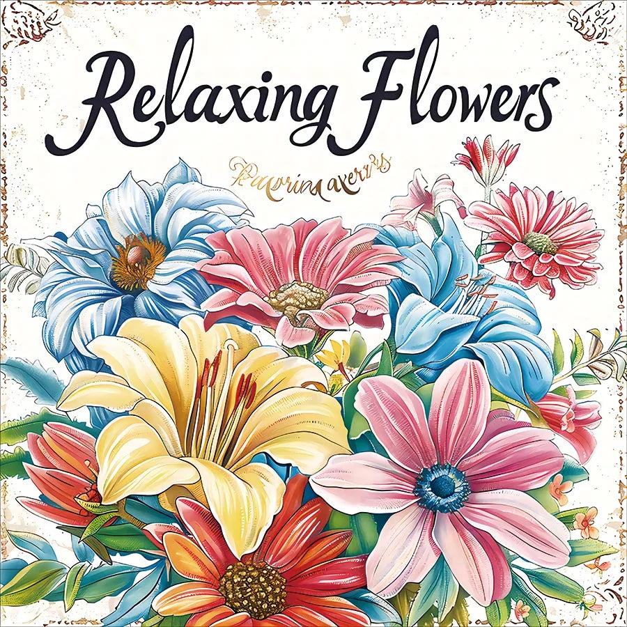 Coloring Art Book 20 Page Flower Graffiti Style Fall 2025 Trend Stress Relief Gift