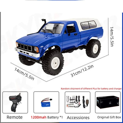 RC Car 1:16 Scale 4WD Rock Crawler Motor-Driven Off Road Buggy With LED Lights Gift For Kids 15-20 Min Run Time