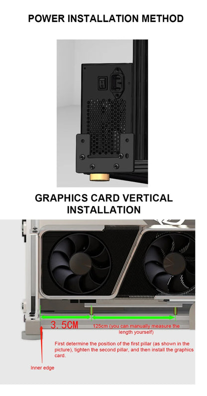 Frame Open Aluminum PC Case Rack EATX Water Cooling