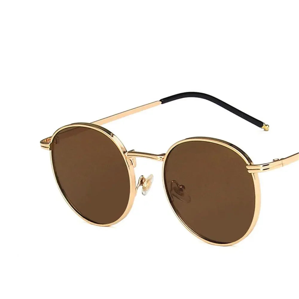 Glasses Fashion Fishing Metal Frame Round Sun Shades for Women and Men Eyewear - UV Protection
