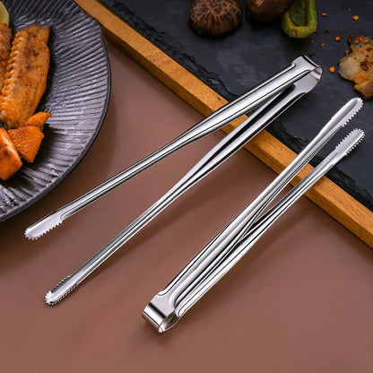 Kitchen & Outdoor 2026 – Stainless Steel BBQ Tongs Anti-Slip Heat Resistant Grill Food Clip
