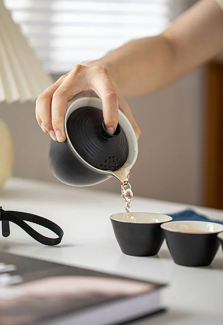 Travel-Friendly Ceramic Travel Tea Kit With Case Gift Kit