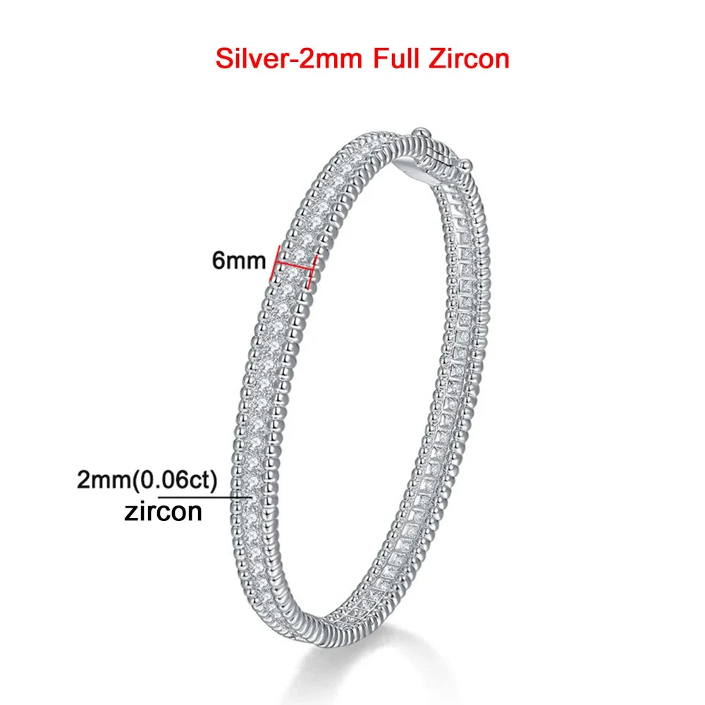 2mm Moissanite Bracelet 18K Gold Plated Tennis Bangle