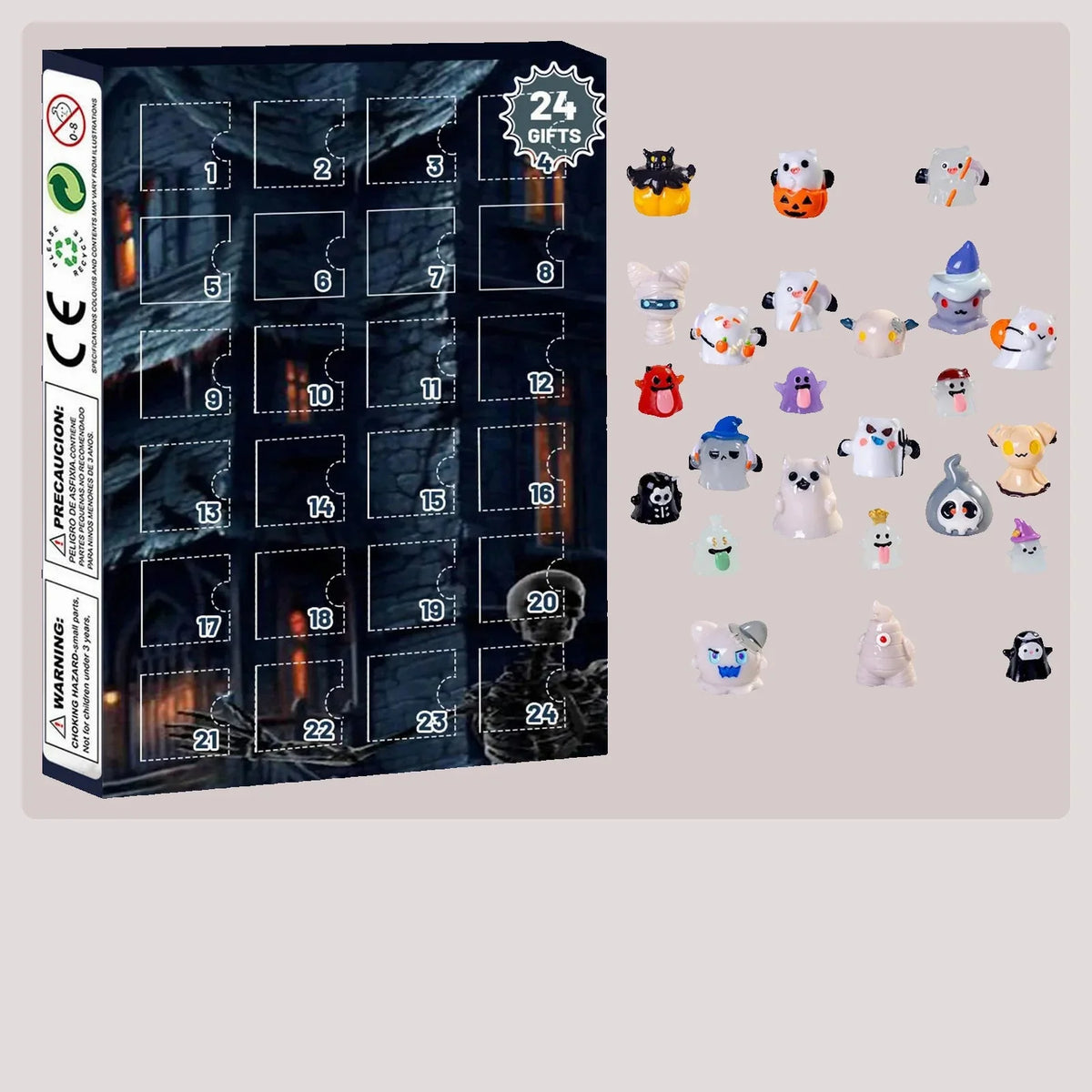 Advent Halloween Calendar 24 Days Tabletop Decor Collectible