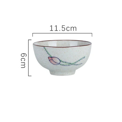 Ceramic 4.5 Inch Japanese Rice Bowl Retro Household Tableware