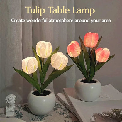 LED Night Light Tulip Table Lamp Romantic Ambient Flower Light Fall 2025 Household Decor Gift