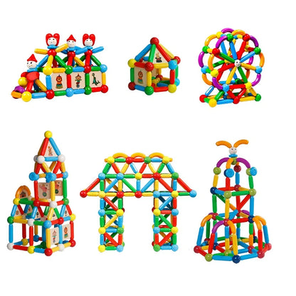 Magnetic Building Blocks Kit - Kids Educational Toy with Magic Magnet Sticks & Balls for Creative Play, Ideal Gift for Boys and Girls