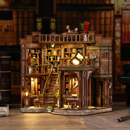 Dollhouse Miniature DIY Wooden Book House Kit Cozy Fall 2025 Room Decor, Handmade Architectural Model Gift