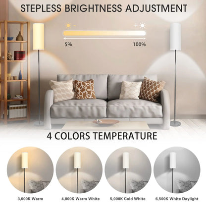 Japandi  Contemporary Floor Lamp With Fabric Shade Stepless Dimming