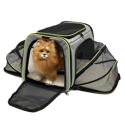 Pet Carrier Bag Up To 10kg Foldable Breathable Plush-Sided Travel Carrier Fall 2025 Safe Locking Zippers