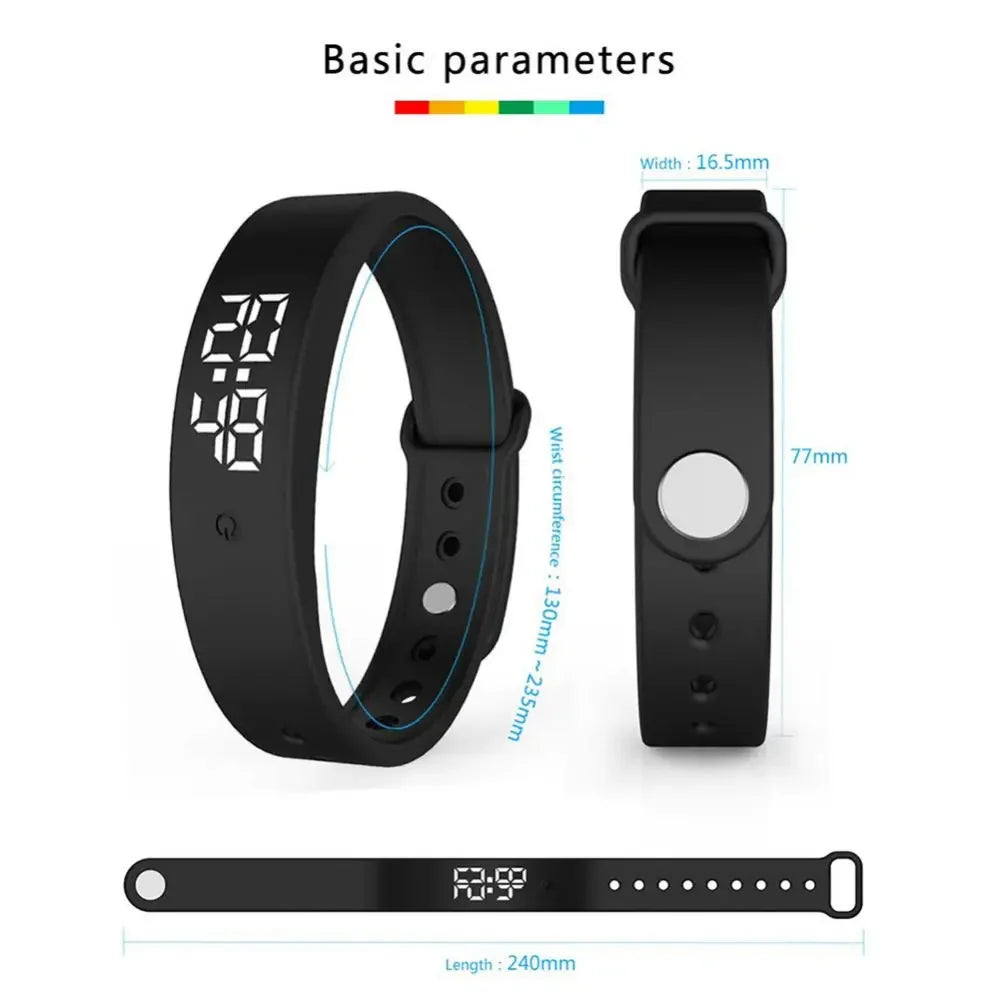 Smart Bracelet Silicone Band Fitness Tracker Water-Resistant Body Temperature Monitor Vibration Alarm Spring 2026 Trend