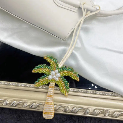 Tree Coconut Sequin Patch Keyring Bag Pendant Handmade