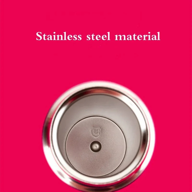Stainless 500ml Steel Vacuum Flask - Bouncing Cover Thermo Mug for Coffee, Tea, Milk, Travel Use